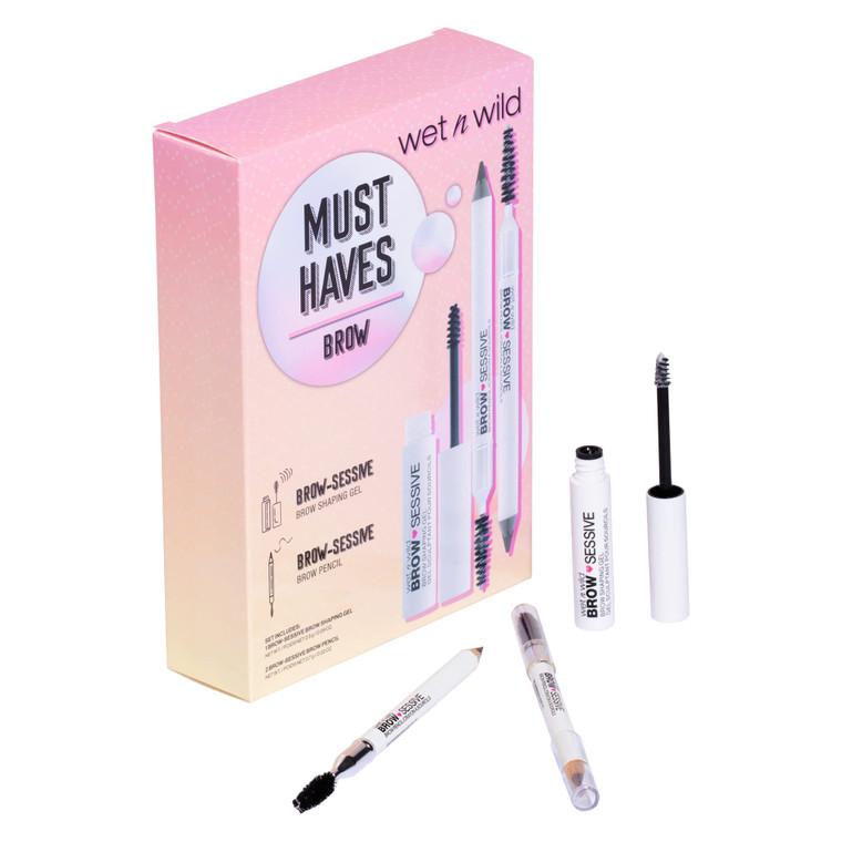 wet n wild Must-Have Brow Kit, Eyebrow Pencils, Spoolie Brush, Clear Brow Gel (1180440)