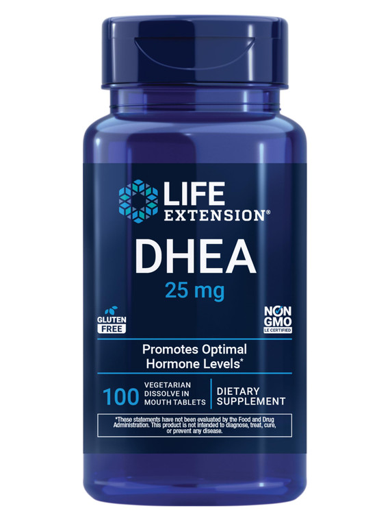 Life Extension DHEA 25 mg  Hormone Balance Supplement, Memory, Muscle Health, Bone Health, Mens Health, Womens Health, Gluten-Free, Non-GMO, Veget