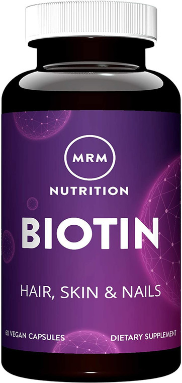 MRM Nutrition Biotin | Supports Hair, Skin & Nails | 5000mcg Biotin | Cellular Energy | Vegan + Gluten-Free + Non-GMO | Hair Growth & Nail Health Vit
