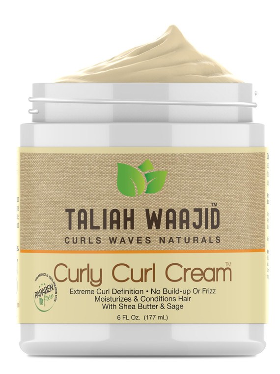 Taliah Waajid Curls Waves Natural - Curly Curl Cream | Extreme Curl Definition Hair Styling Gel | No Build-up or Frizz | 100% Paraben Free | Shea But