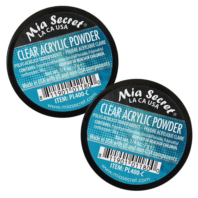 Mia Secret Clear Acrylic Powder (1/4 oz) - 2 Pack