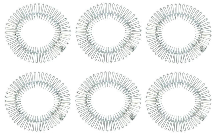 Fodattm 6PCS Women Lady Stretch Flexible Plastic Full Circle Hair Comb Headband Hair Hoop Hair Clip Spring Head Band with Deep Teeth (Clear)