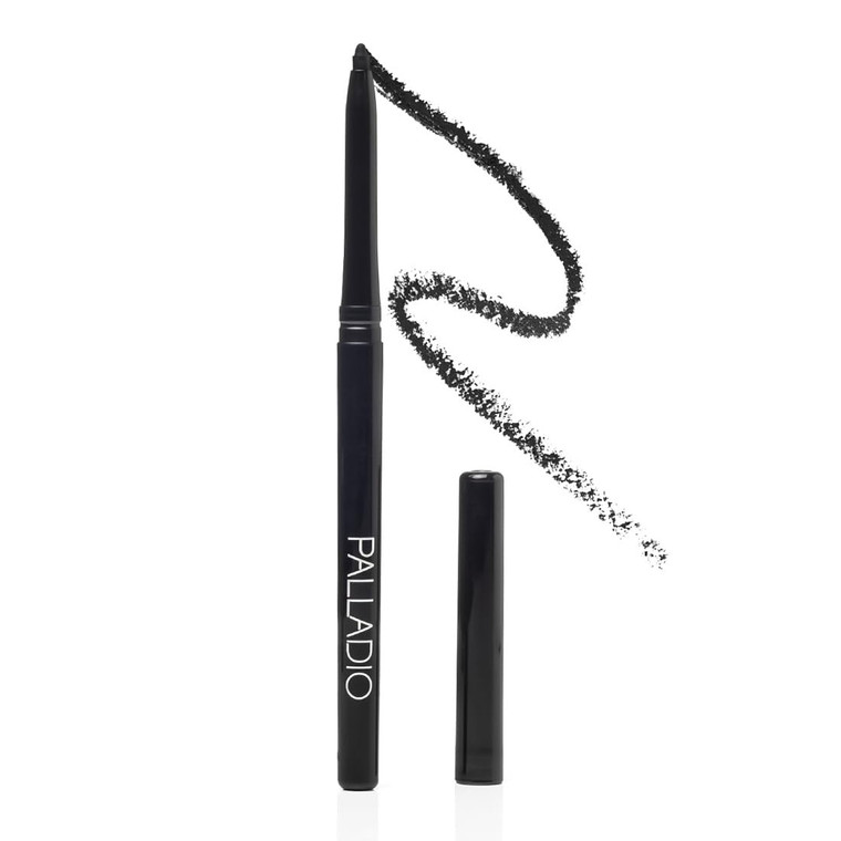 Palladio Retractable Waterproof Eyeliner, Richly Pigmented Color and Creamy, Slip Twist Up Pencil Eye Liner, Smudge Proof Long Lasting Application, A