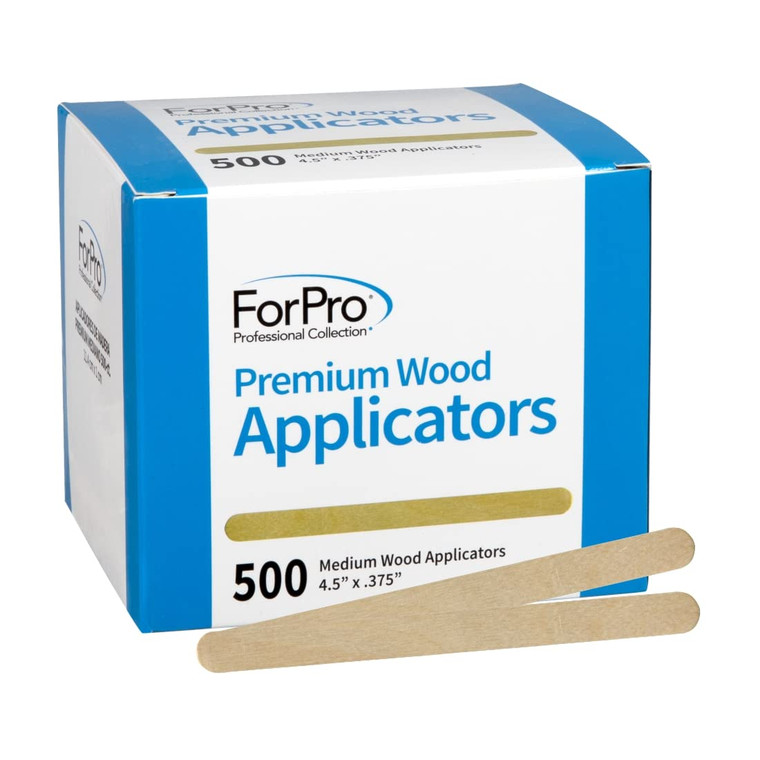 ForPro Professional Collection Premium Wood, Non-Sterile, Hair Removal Waxing Applicators, Medium, 4.5 L x .375 W, 500-Count
