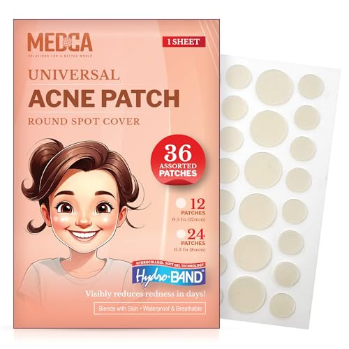 MEDca Acne Patches for Face - Hydrocolloid Bandages (36 Count) Pimple Patches for Face in 2 Universal Sizes, Acne Spot Treatment Care for Face & Skin