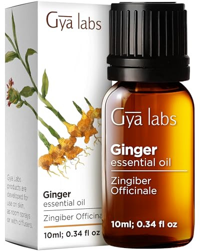 Gya Labs Ginger Essential Oil - 0.34 Fl Oz - for Hair, Skin, Diffuser, Aromatherapy & DIY Candle Making Scent