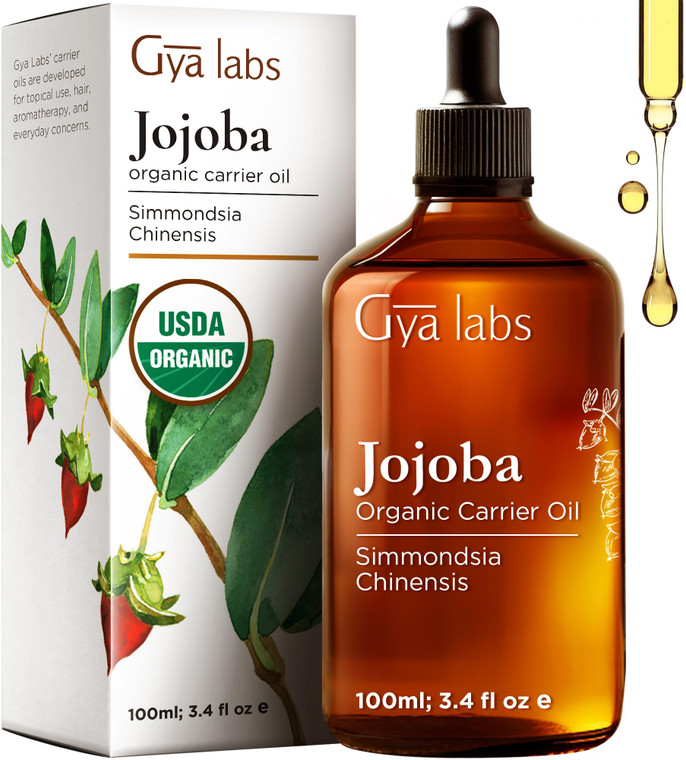 Gya Labs Jojoba Oil - 3.4 Fl Oz - Carrier Oil for Hair, Skin, Face, Scalp & Body Massage