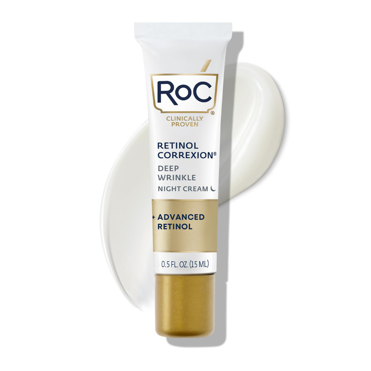 RoC Retinol Correxion Deep Wrinkle Anti-Aging Night Cream, Daily Face Moisturizer with Shea Butter, Glycolic Acid and Squalane, Skin Care Treatment,