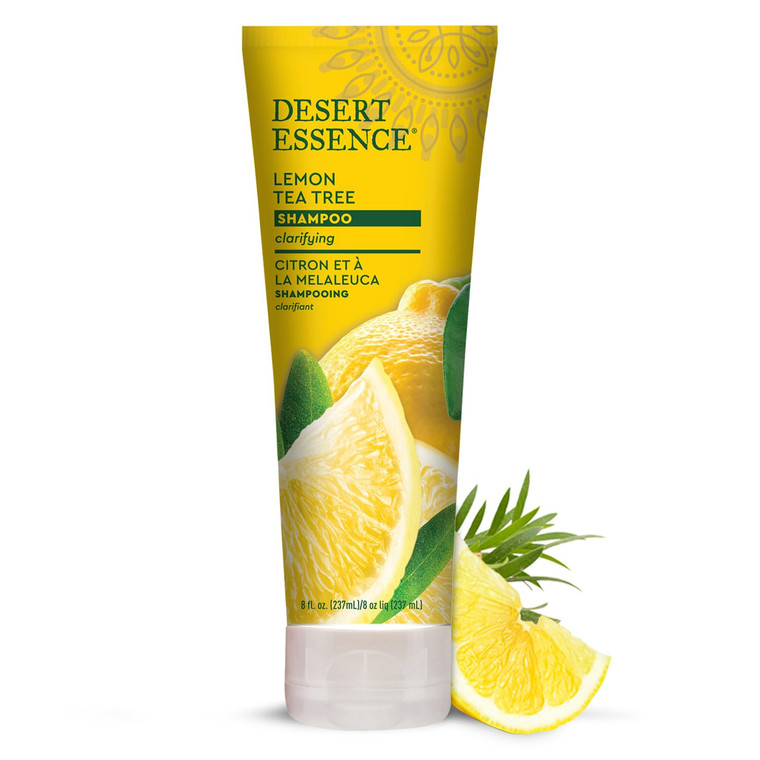 Desert Essence Lemon Tea Tree Shampoo - 8 Fl Ounce - Removes Excess Oil - Revitalizes Scalp - Strengthens & Protects Hair - Maca Root Extract - Soft,
