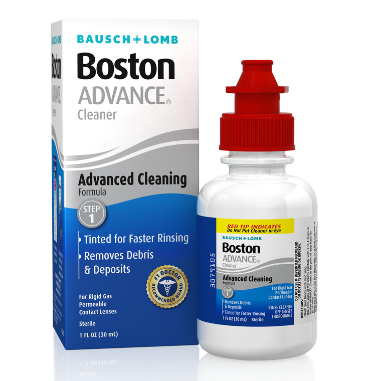 Boston Advance Contact Lens Solution, Advanced Cleaning Formula for Rigid Gas Permeable (RGP) Lens, Removes Debris & Deposits, 1 Fl Oz