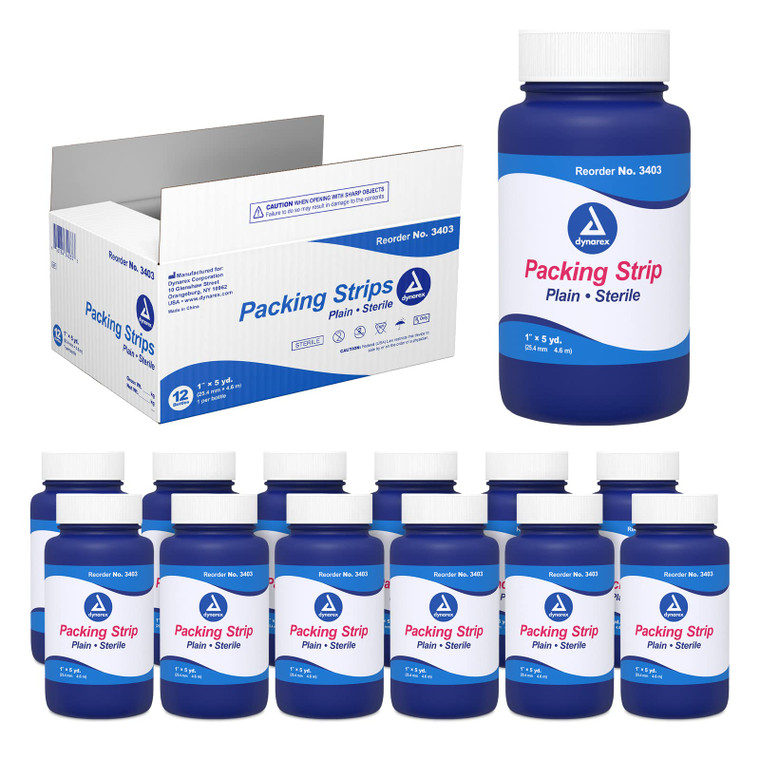 Dynarex Packing Strip Plain, Sterile, 1 Inch X 5 Yard
