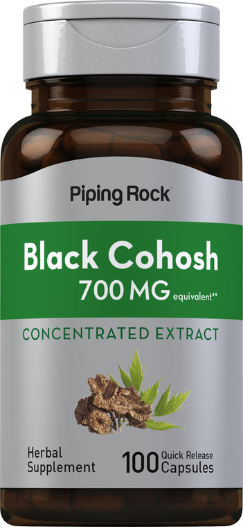 Piping Rock Black Cohosh Root Extract | 700 mg | 100 Capsules | Concentrated | Non-GMO, Gluten Free Supplement