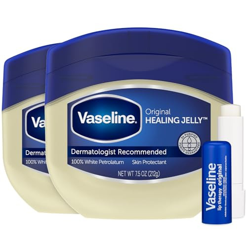 Vaseline Petroleum Original Healing Jelly Skin Protectant, 3.75 Oz (2 Pack)