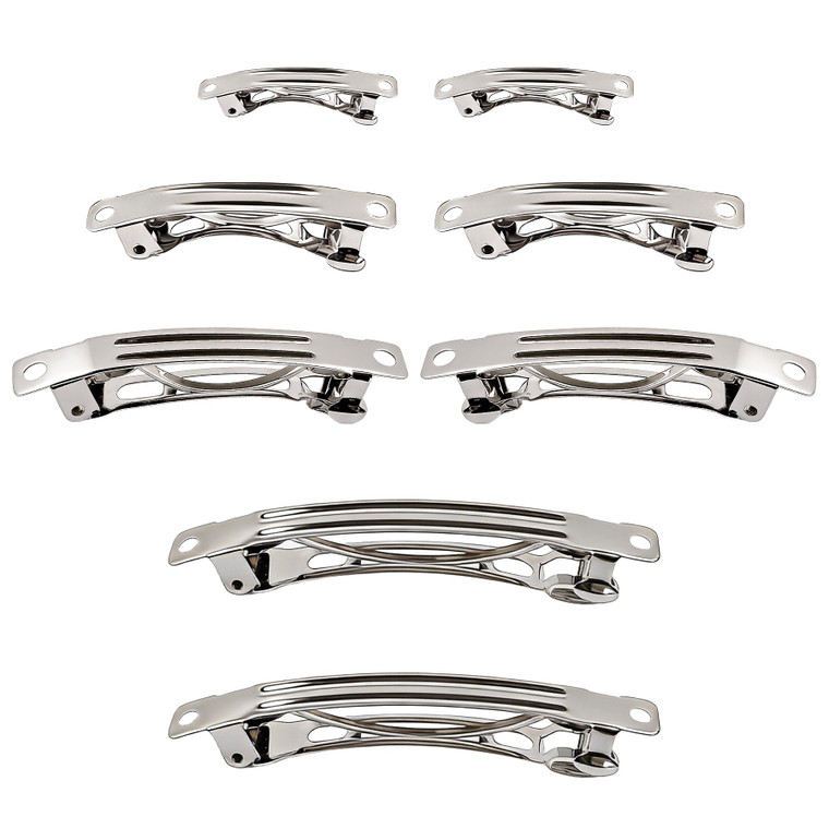 AUEAR, French Barrette Iron Rectangle Hair Clips for DIY Clip Craft Bows (120 Pack, 4 sizes)