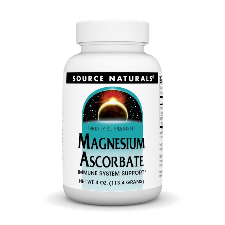 Source Naturals Magnesium Ascorbate Crystals - Non-Acidic Vitamin C - 4 Ounce Powder