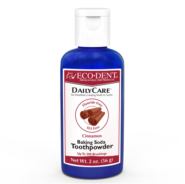 Eco-Dent DailyCare Baking Soda Toothpowder, Cinnamon - Fluoride-Free Toothpaste Powder, SLS-Free Tooth Powder with Baking Soda, Minerals, and Essenti