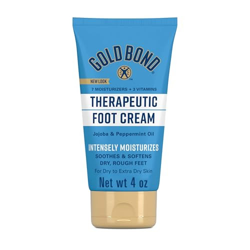 Gold Bond Therapeutic Foot Cream, 4 oz., With Jojoba & Peppermint Oil, Foot Moisturizer