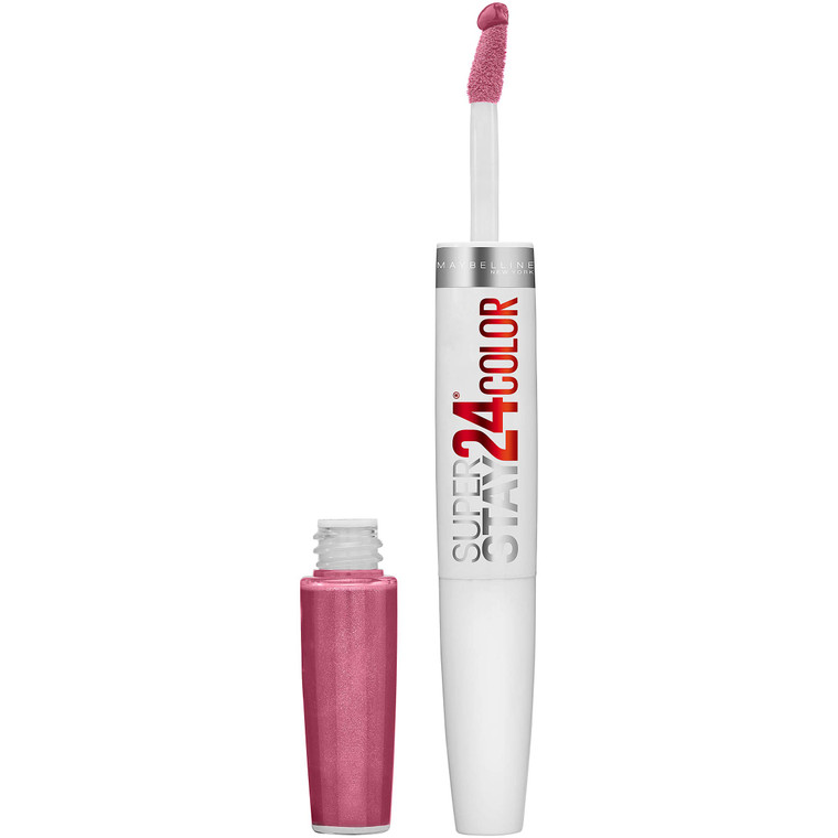 Maybelline Super Stay 24, 2-Step Liquid Lipstick Makeup, Long Lasting Highly Pigmented Color with Moisturizing Balm, Very Cranberry, Ruby Red, 1 Coun