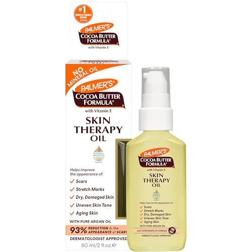 Palmer's Cocoa Butter Formula Skin Therapy Moisturizing Body Oil with Vitamin E & Pure Argan Oil, Deep Body Moisturizer for Dry, Damaged Skin, Scars