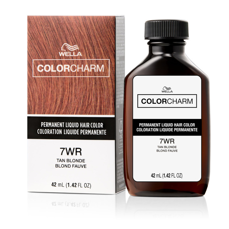 COLORCHARM Permanent Liquid Hair Color for Gray Coverage| 7WR Tan Blonde | 1.4 Fl Oz