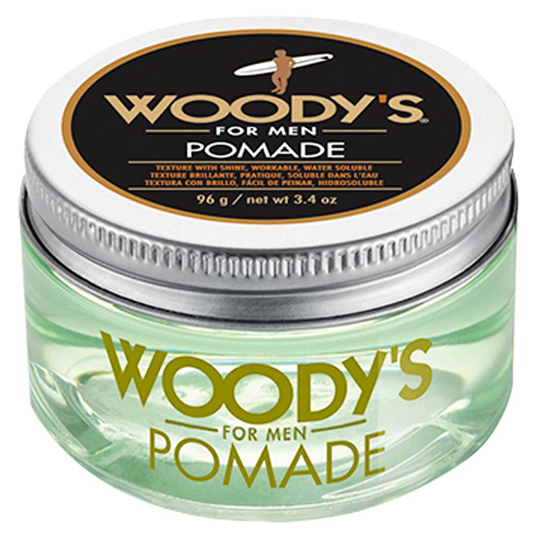 Woody's Hair Clay Pomade for Men - Matte Finish, Medium Hold, Water-Soluble Styling Gel for Mens Hair - Strong Hold Pomade for Textured Looks, 3.4 o