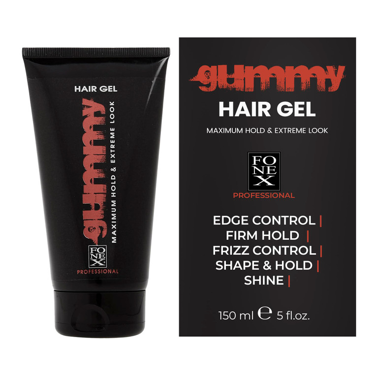 Gummy Professional Hair Gel for Men and Women  Strong Hold Styling Gel for Slick Back Looks, Curls, Braids, Twists, and Edge Control  Clear Gel for