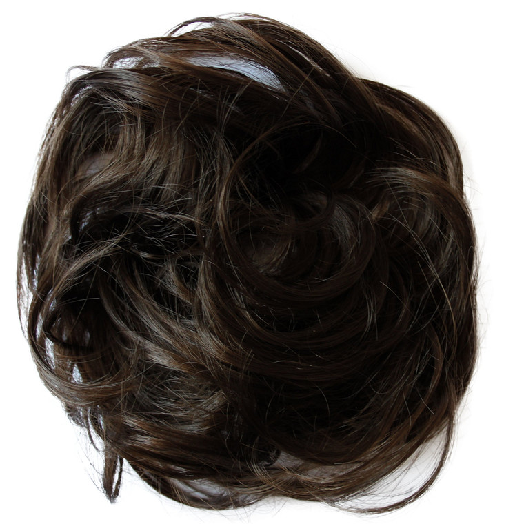 CAISHA Synthetic Fiber Hairpiece Scrunchie Scrunchy Updo Slightly Wavy Brown G4B
