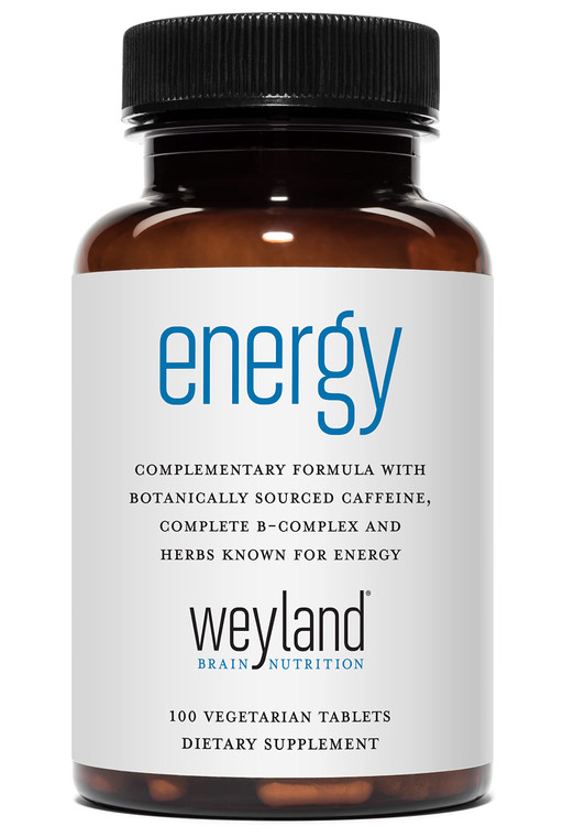 Weyland Brain Nutrition Energy | Complimentary Formula w/Botanically Sourced Caffeine | Complete B-Complex & Energy Supportive Herbs