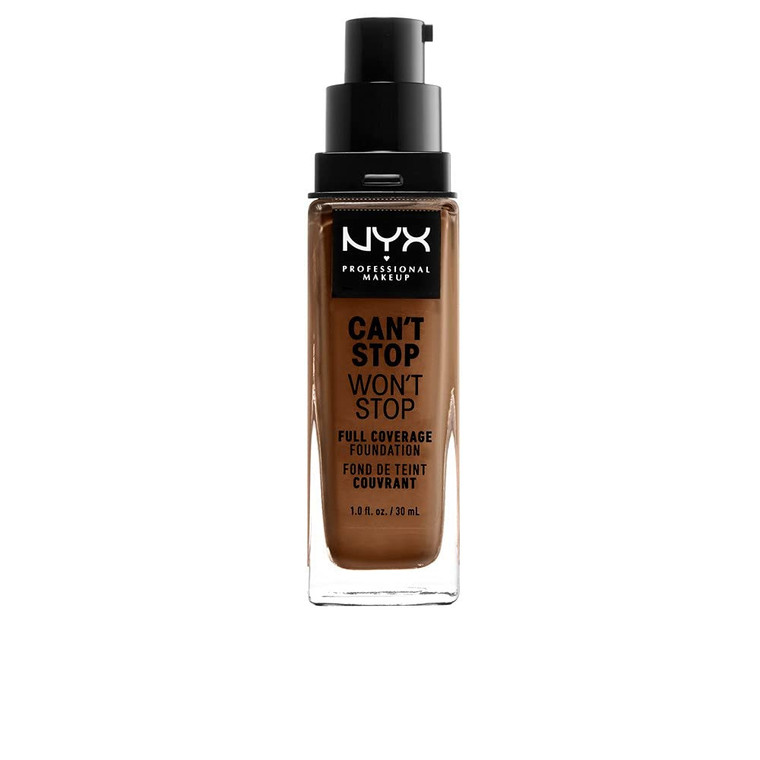 NYX PROFESSIONAL MAKEUP Can't Stop Won't Stop Foundation, 24h Full Coverage Matte Finish - Cappuccino