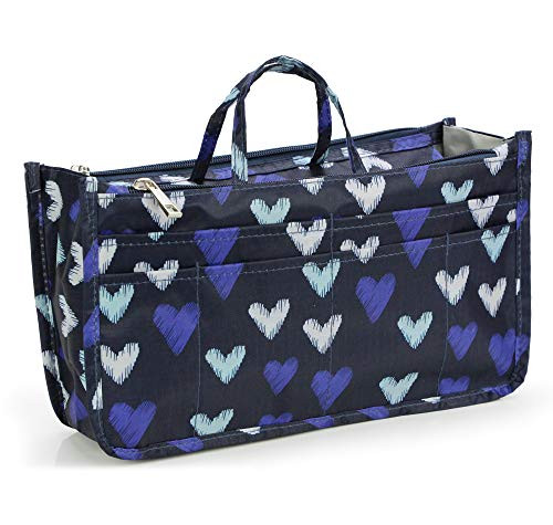 MICOM Cosmetic Bag for Women Cute Printing 14 Pockets Expandable Makeup Organizer Purse with Handles (Dog)