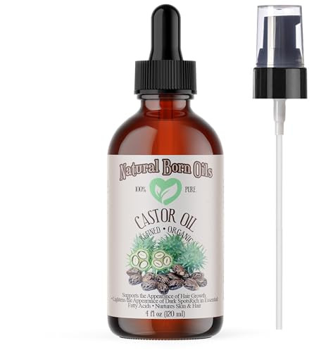 SALE! 4oz Castor Oil, 100% Pure and Natural, Organic, Works Magic on Your Hair and Skin - Includes Pump & Dropper
