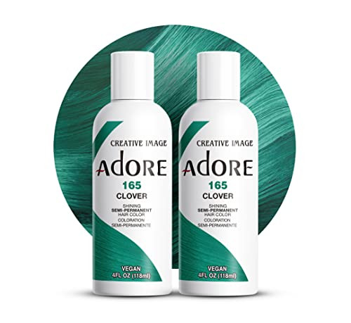 Adore Semi Permanent Hair Color (165 Clover) (2 Pack) | Vegan & Cruelty-Free Green Hair Dye | No Ammonia, No Peroxide, No Alcohol | 4 Fl Oz