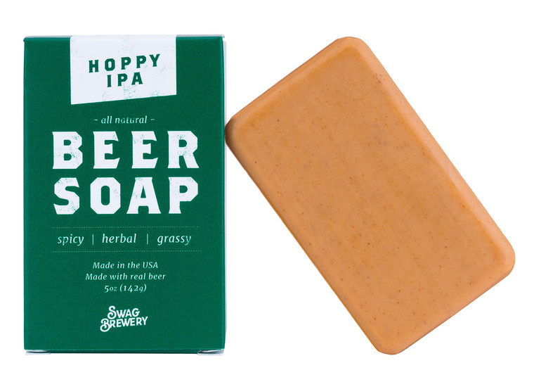 Swag Brewery Hoppy IPA BEER SOAP | Cool Guys Gift for Beer Drinkers, Men, Grooming, Father's and Valentine's Day | All Natural + Made in USA | Man Ca