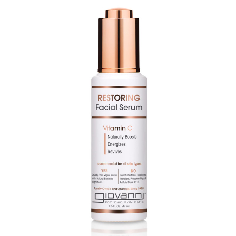 GIOVANNI Facial Energizing Serum. 1.6 oz. - Naturally Boosts Energizes & Revives, Restoring Vitamin C