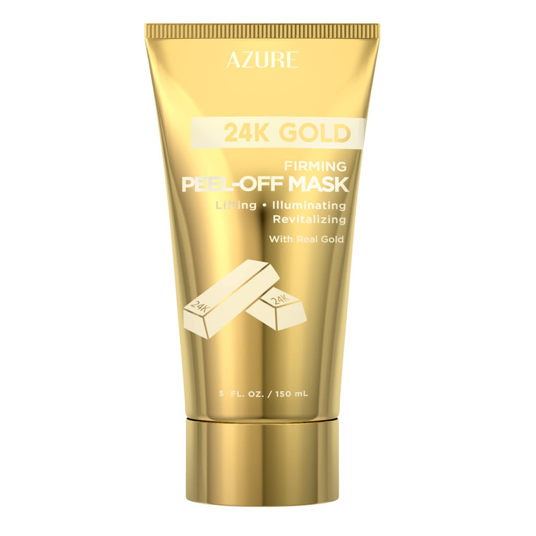 24K Gold Firming Peel Off Face Mask  Removes Blackheads, Dirt & Oils | Firms Lifts & Moisturizes | Reduces Wrinkles, Fine Lines & Acne Scar - 150mL