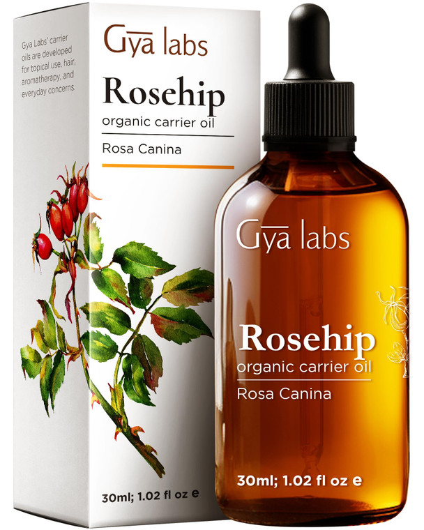 Gya Labs Rosehip Oil - 1 Fl Oz - Carrier Oil for Hair, Skin, Face, Scalp & Body Massage