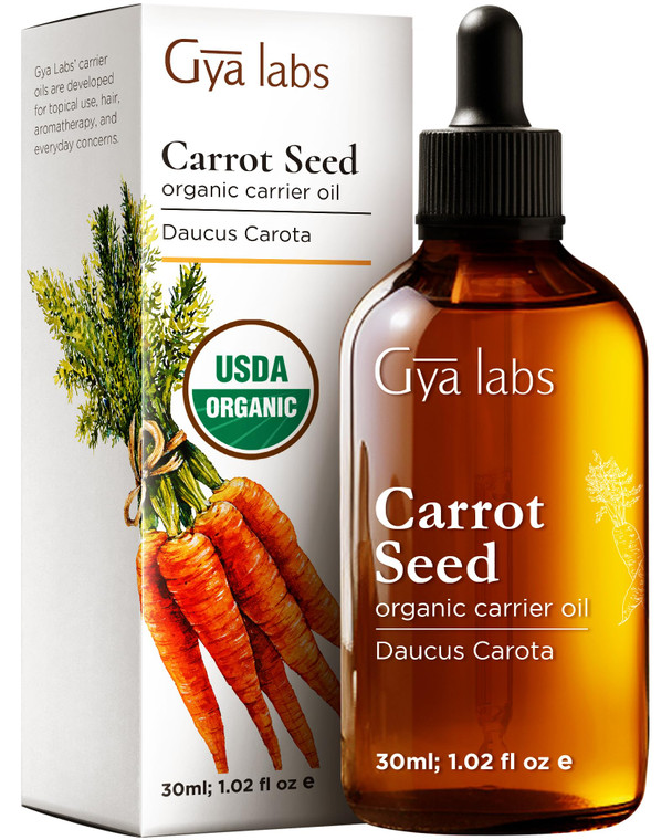 Gya Labs Carrot Seed Oil - 1 Fl Oz - Carrier Oil for Hair, Skin, Face, Scalp & Body Massage