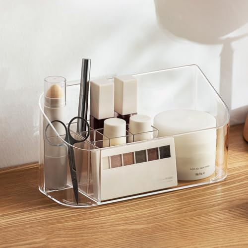 Poeland Makeup Organizer Medicine Cabinet Shelves Organizer Cosmetic Display Case Storage Box for Vanity Countertop Bathroom