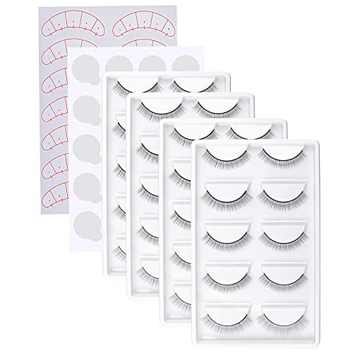 Fenshine 20 Paris Practice Eyelashes for Lash Extensions Supplies,Training Lashes Self-adhesive Practice Lashes for Training Eyelash Extension Makeup