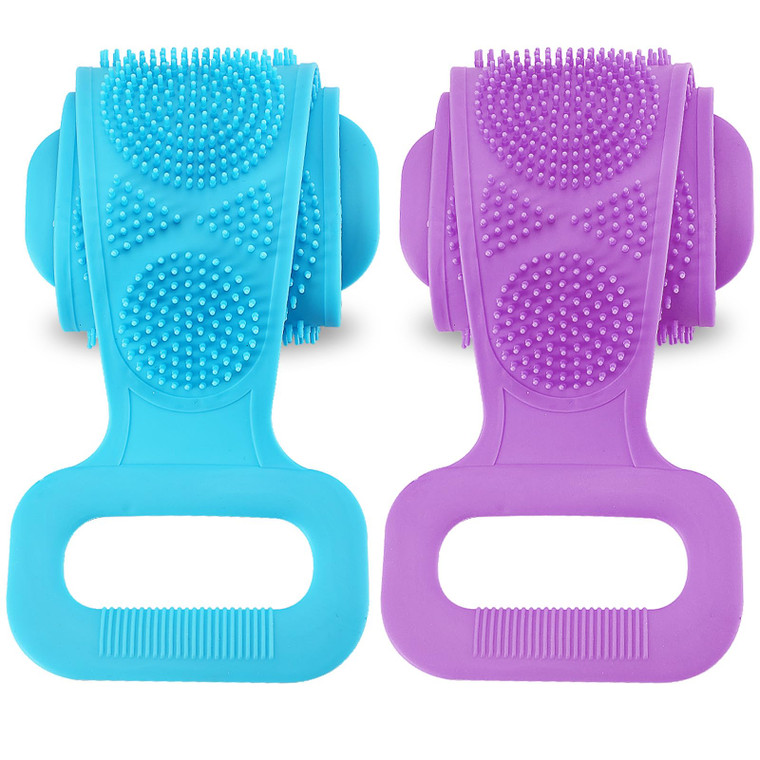 FEBSNOW 2 Pcs Silicone Back Scrubber for Shower,Silicone Body Scrubber,Exfoliating & Deep Clean,Silicone Bath Body Brush for Men and Women,Comfortabl