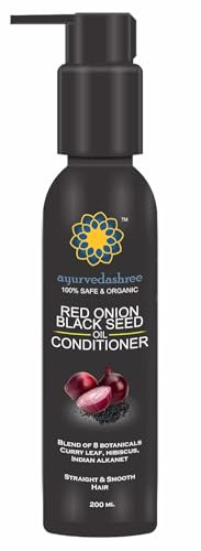 AYURVEDASHREE Botanical Conditioner - Red Onion, Black Seed, Argan, Coconut, Neem, Hemp, Amla & Aloe Vera | Deep Conditioning for Dry, Thin & Damaged