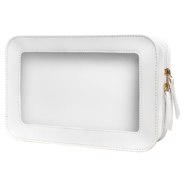 LETGO Clear Makeup Bags, TSA Approved Toiletry Bag with Zipper, Clear Makeup Organizer Fit Carry-on Travel Essentials,Clear Cosmetic Bags for Women M