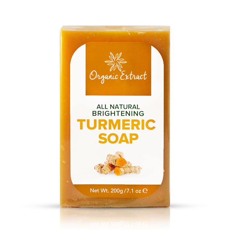 ORGANIC EXTRACT Tumeric Soap - 7.05fl oz / 200g - Skin Brightening Soap Bar - Deeply Moisturizes & Cleanses Skin, Reduces Acne & Dark Spots