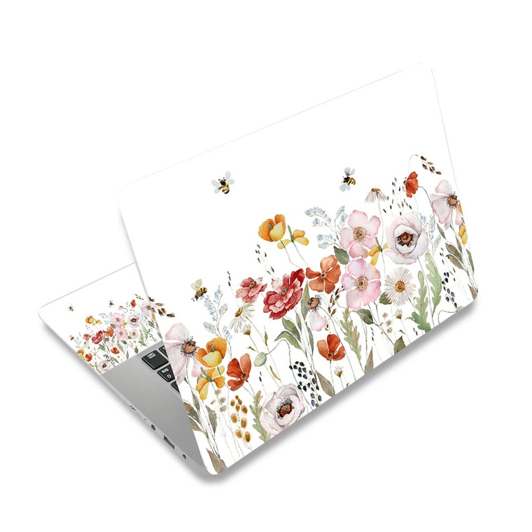 RICHEN Laptop Notebook Skin Sticker Cover Decal, 12 13 13.3 14 15 15.4 15.6 inch Laptop Vinyl Skin Sticker Cover Art Protector Notebook PC (Flowers a