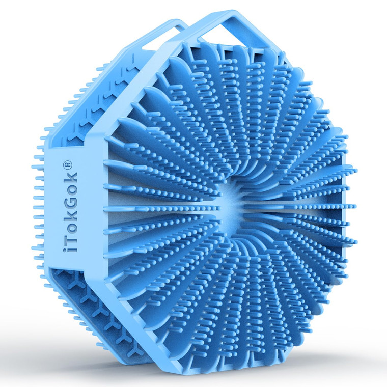 iTokGoK® Silver-Infused 2-in-1 Silicone Body Scrubber, Double-Sided Design Body Brush Body Scrubber Exfoliating Body Brushes for Sensitive Skin for S