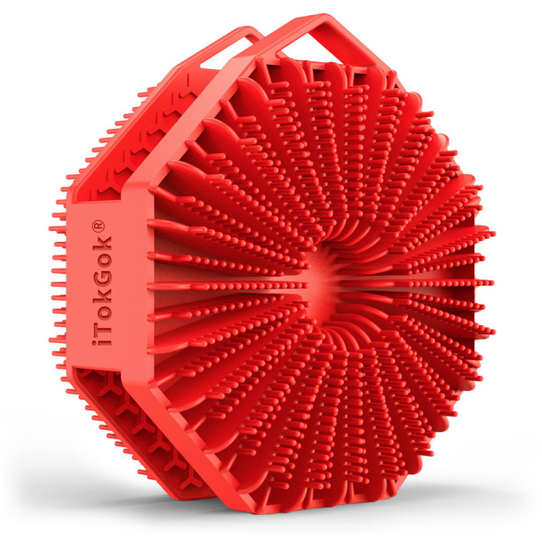 iTokGoK® Silver-Infused 2-in-1 Silicone Body Scrubber, Double-Sided Design Body Brush Silicone Body Scrubber Exfoliating Body Brushes for All Skin fo