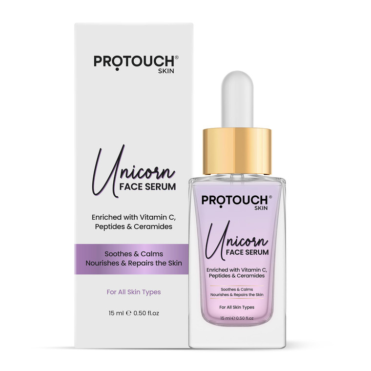 PROTOUCH Unicorn Face Serum - Clear Glow with Niacinamide, Vitamin C, Peptides, and Ceramides | Reduces Dullness, Hydrates & Repairs Skin | Soothes,
