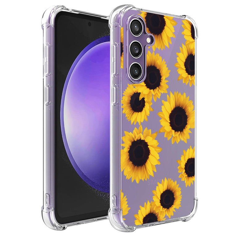 Yerebel Case for Galaxy S24 FE, for Samsung S24FE 5G SM-S721U Cute, Clear Flexible Bumper TPU Soft Rubber Silicone Cover Phone Case for Samsung Galax