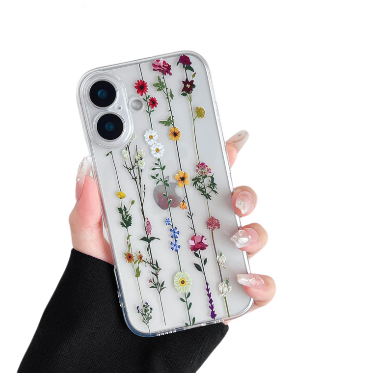 ZTOFERA Floral Case for iPhone 16 Plus 6.7",Cute Flower Pattern Case for Girls Women,Flexible Silicone Protective Slim Shockproof Bumper Phone Cover