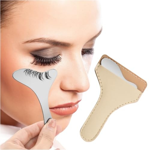 Hunqia 2Pcs 304 Stainless Steel Eyeliner Stencil, Multi-functional Facial Massage Scratching Tool, Eyeliner Aid, Eyeliner Eyelash Lipstick Eyeshadow